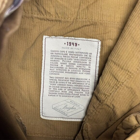 Briglia Easy Fit Corduroy Pants Brown Stretch Cotton Trousers Italy 30x33 - Picture 6 of 11